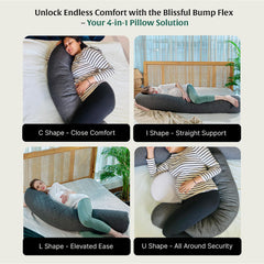 Pregnancy Pillow For Pregnant Women, Maternity Pillow For Pregnancy Sleeping - 60 L X 9 W Inch | J Shape Pillow, Gift -Long Pillow | Side Pillow, Body Pillow, Shredded Memory Foam Pillow