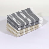 Indihaus Premium Cotton Hand Towel 310 Gsm | Soft, Absorbent, Multi-Purpose Towel Set | Serene Beige & Slate Grey (Set Of 4)