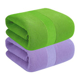 House Of Terry 100% Cotton Bath Towel 1000 Gsm | Quick Dry, Soft & Absorbent, Fade-Resistant, Skin-Friendly Large Size Towel (Spring Green & Lilac) - Pack Of 2