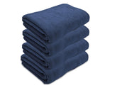 Black Gold The Finer Touch Oversized Microfiber Bath Towel 2600 Gsm | Soft Quick-Dry Microfiber Towel For Men & Women (Navy Blue)- Pack Of 4