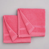Welspun 100% Cotton Easy Care Hand Towel 400 Gsm | Quick Dry Ultra Soft Hand Towel (Coral) - Pack Of 2