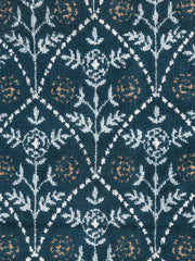 Homefresh Print Cotton Bath Towel 500 Gsm | Geometric Pattern Navy Blue & Grey (Yusuf)