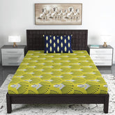 1 Single Bedsheet With 1 Pillow Cover - 57 X 87 Inches, Blue & Green | Skin Friendly Fabric For Everyday Use - Soft, Breathable & Comfortable Sleeping