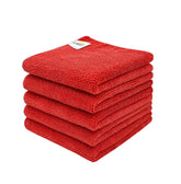 Softspun Microfiber Cleaning Cloths Towel 300 Gsm | Thick Lint & Streak-Free Multipurpose Cloths Automotive Microfibre Towels For Car, Bike Cleaning Polishing Washing Pack Of 5 (Red)