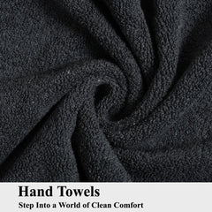 Fresh From Loom Luxury Fur Collection Hand Towel 500 Gsm Napkins Cotton High Absorbency Double Stitched Size (Blackish-Grey) - Set Of 6