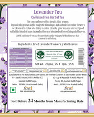 San-Cha Lavender Herbal Tea - 25 Biodegradable Pyramid Tea Bags | Stress Relieving & Calming Herbal Tea - Sun Dried Lavender Flowers, Caffeine Free