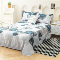 1 Double Bedsheet For Queen Size With 2 Pillow Covers - 88 X 100 Inches, White & Grey | Perfect For Festive Gifting | Soft & Durable For Everyday Use & Bedroom - All Season Comfort
