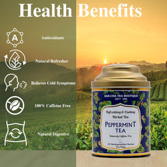 San-Cha Peppermint Herbal Tea - 25 Biodegradable Herbal Tea Bags | Refreshing & Cooling Herbal Tea - Caffeine Free, Environment Friendly
