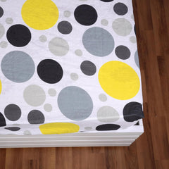 Printed King Size Double Bedsheet With 2 Pillow Cover For Bedroom | 72 X 78 + 9 Inches, Grey & White - All Around Elastic Fitted | Ideal For Everyday Use