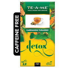 TE-A-ME Detox Cardamom Turmeric Tea - 25 Infusion Tea Bags | Herbal Tea For Weight Loss - Antioxidants & Anti-Inflammatory Properties | Caffeine Free, Biodegradable