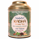 San-Cha Kadha Green Tea - 25 Biodegradable Tea Bags | Aids In Fighting Flu & Infections - Environment Friendly & Made In Corn Fiber | Caffeine Free - Blended With Real Herbs & Spices