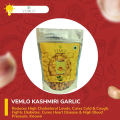 Vemlo Kashmiri Garlic Lehsun 100% Fresh & Natural Organic Single Clove Garlic, Snow Mountain Garlic, Allium Sativum, Cures Heart Disease & High Blood Pressure | 350gm 0.7lbs
