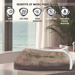 Housse Premium Soft Microfiber Embroidery Bath Towel 350 Gsm | Soft Absorbent Quick-Drying Sweat Towel (Brown)