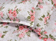 Single Bedsheet With 1 Pillow Cover - 55 X 88 Inches, White & Pink | Lightweight, Soft & Breathable - Perfect For Gifting On Weddings Bedsheet