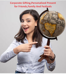 Wanderlust Slogan Globe With Eiffel Tower Base For Home Decor, Gift, Decorative Office Table, For Kids & Students Learning, Pack Of 1
