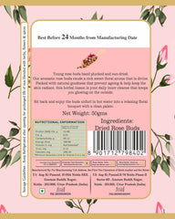 San-Cha Rose Buds Beautifying Herbal Tea - 50gm, 1.7 Ounce | Improves Skin Health, Rich In Vitamin C - Zero Caffeine