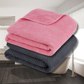 Fezora Microfiber Contler Bath Towels 700 Gsm | Large Size Bath Towel Soft & Absorbent Bath Towel For Men & Women (Peach & Dark Grey)- Pack Of 2