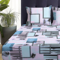 Double Bedsheet With 2 Pillow Covers - Queen Size 88 X 98 Inches, Pink & Black | Perfect For Home Decor & Gifting | 4 Pcs Bedding Set