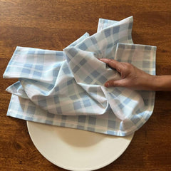 Oak & Lily 100% Cotton Kitchen Napkins Dish Towels 350 Gsm | Premium European Quality Washable, Large Size Kitchen Cloth For Roti, Cleaning, Drying | Blue Stone (Set Of 3)