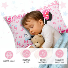 Microfiber Pillows For Bed, Soft Pillow For Sleeping, Disney Print - Pink - 16 X 24 Inch | Washable & Neck Support Pillows | For Sleeping Bedroom & Living Room, Suitable For All Sleepers