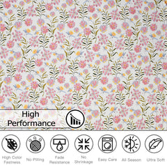 Bedsheet For Double Bed Queen Size With 2 Pillow Cover - 100 X 100 Inches, Pink & White | Perfect For Gifting On Weddings Bedsheet