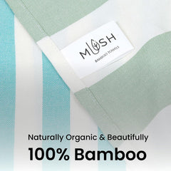 Mush Extra Large Cabana Style Turkish Towel 280 Gsm | 100% Bamboo Bath Towel - Xl Size | Ultra Soft, Feather-Light & Quick Dry Travel Towel For Beach, Pool (Turquoise & Green)