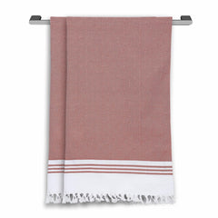 Ecosense Premium Large Cotton Non-Terry Bath Towels 600 Gsm | Soft Absorbent & Comfortable Bath Towels Large Size | Quick Dry Gym, Travel - Maroon (Pack Of 2)