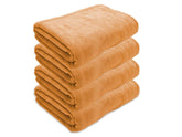 Black Gold The Finer Touch Oversized Microfiber Bath Towel 2600 Gsm | Soft Quick-Dry Microfiber Towel For Men & Women (Beige)- Pack Of 4