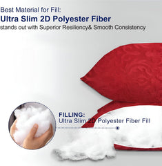 Microfiber Square Pillow Cushion For Sofa & Bed, Maroon - 12 X 12 Inch | Soft, Fluffy For Comfort & Back Support | Breathable, Washable | Premium Velvet Outer Cover With Zip - Set Of 2