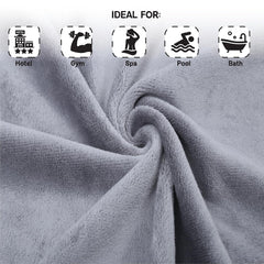 Housse Premium Microfiber Bath Towel 550 Gsm | Extra Large Quick Dry Towels For Women & Men | Super Soft Plush | Ultra Absorbent For Home Swimming Sports & Travel (Natural Grey)