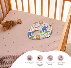 Premium Head Shaping Heart Shape Memory Foam Pillow, Baby Pillow, Animal Print - 23 X 23 X 4 Cm | Lightweight & Portable, Ultra - Soft & Breathable Fabric Pillow - Pack Of 1