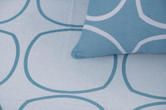 Cotton Double Bedsheet For Queen Size With 2 Pillow Covers - 88 X 96 Inches, White & Blue | Good For Guest Houses, & Daily Home Use