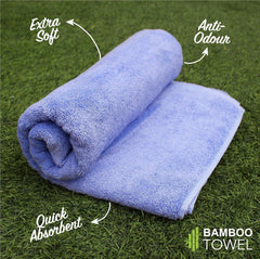 Heelium Bamboo Towel 2 Bath & 2 Hand Towel 1400 Gsm | Soft, High Absorbency & Antibacterial Towels (Iris & Teal) - Pack Of 4