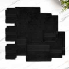 Trident Soft Comfort Air Rich Bath Towels 500 Gsm | 100% Cotton Towel, Super Soft, Highly Absorbent, 12 Pieces (Black)