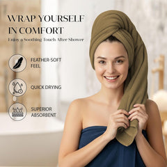 House Of Terry 100% Cotton Bath Towel 900 Gsm | Quick Dry, Fade-Resistant, Soft, Lightweight & Absorbent For Men & Women Large Size Towel (Brown) - 2 Pcs