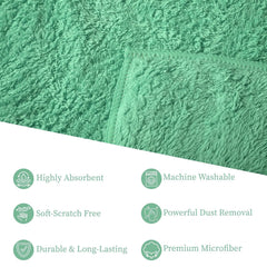 Kuber Industries Cleaning Towel 900 Gsm | Reusable & Water Absorbent Towels For Cleaning Glass, Kitchens, Bathrooms - Pack Of 6 (Green)