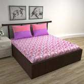 Cotton Double Bedsheet With 2 Pillow Covers - 87 X 100 Inches, Purple & Pink | Smooth & Comfortable For Daily Use - All Weather Coziness & Bedroom Style
