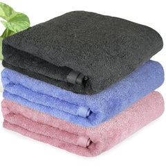 Heelium Bamboo Bath Towel Lightweight & Quick Drying | Ultra Absorbent Towe Pack Of 3 (Peach, Iris, Grey)