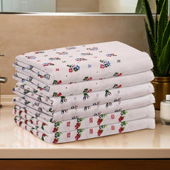 Kuber Industries Cotton Bath Towel 1800 Gsm | Soft & Comfortable Swimming & Bathing Towels & Gamcha (White)- Pack Of 6