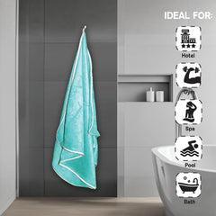 Housse Premium Soft Microfiber Embroidery Bath Towel 350 Gsm | Soft Absorbent Quick-Drying Sweat Towel (No Excuse - Fluroescent)