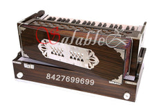 Portable Folding Harmonium With Coupler & Free Carry Bag - 7 Fold Bellow, 42 Keys, 3.5 Octaves, 9 Stopper, Two Reeds (Base- Male)