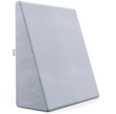 Wedge Pillow Memory Foam For Back Support, Grey Color, Medium Size - 7 Inch | Wedge Cushion, Acid Reflux, Snoring, Gerd, Leg Elevation, Pregnancy, Velvet Cover, Adjustable Pillow