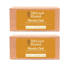 McLeod Russel 1869 Masala Chai - Pack Of 2 X 100gm, 3.5 Ounce Each, 100 Pyramid Tea Bags | Immunity-Booster Garden Fresh CTC Tea - 100% Natural Spices | Low Caffeine Loose Leaf