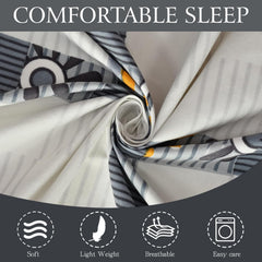 Microfiber Single Bedsheet Set With 1 Pillow Covers (60 X 90 Inches) Grey & Black | Durable & Long-Lasting | 144 Thread Count | Wrinkle Free