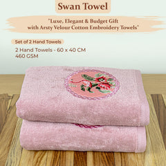 Akiko Home Prima Dream 100% Cotton Hand Towels 400 Gsm | Soft, Absorbent & Durable, Cotton Hand Towel | Pack Of 2 (Light Purple)