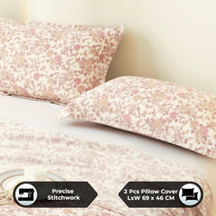 1 King Size Bedsheet With 2 Pillow Covers | 98 X 108 Inches, Purple & Off White | Perfect Gifts Wedding Anniversaries, Ceremonies & Special Festivals