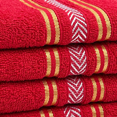Stamio Cotton Hand Towel 390 Gsm | For Men, Women, Home Use, Gym, Wash Basin, Kitchen | Soft Absorbent Quick Dry Small Size Towels (Red) -Set Of 6