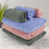 Heelium Bamboo Towel Set 3 Bath & 3 Hand Towel 1900 Gsm | Super Soft & Antibacterial Towel (Peach, Grey, Iris)