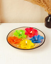 FLOATING FLOWER MULTI COLOUR CANDLES PACK OF 5 PERFECT FOR FESTIVE CANDLE