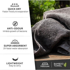 Heelium Bamboo Bath Towel | Lightweight & Quick Drying | Ultra Absorbent Towel 400 Gsm | Pack Of 1 - Grey